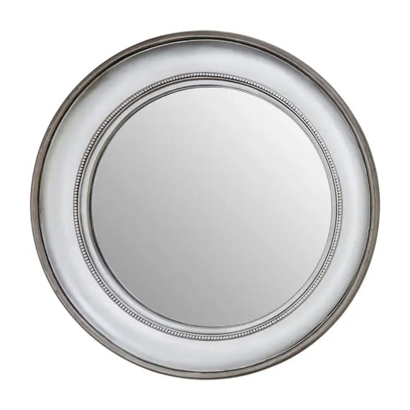 Elevate your home decor with the Silver Glass Round Wall Mirror, a stunning and versatile piece that adds a touch of elegance to any space.