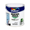 Dulux Weathershield Exterior Satinwood Pure White: Achieve a flawless and long-lasting satin finish with this pure white hue.