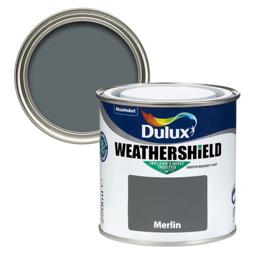 Dulux Weathershield Merlin: A sophisticated and timeless gray shade for enduring exterior protection.