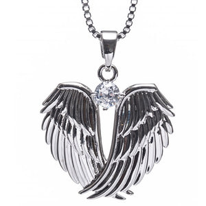 A visual representation of the "Newgrange Silver Angel Wings Pendant," showcasing its exquisite design and the intricate detailing of the angel wings. This pendant is a symbol of protection and love.