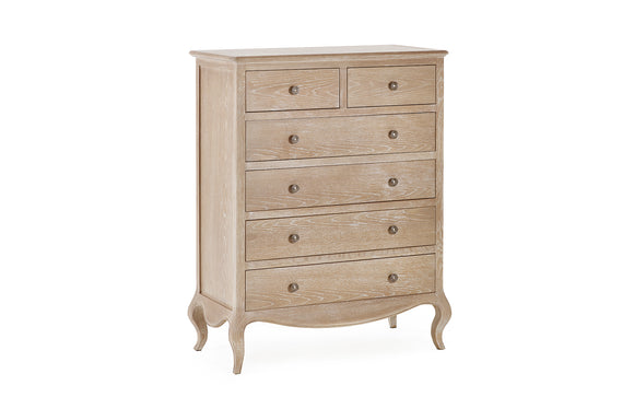 Discover the timeless appeal of the Camille 4 + 2 Drawer Chest for your bedroom storage needs.