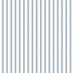 Smoke Blue Farnworth Stripe wallpaper featuring a clean and classic textural stripe for country farmhouse charm.