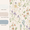 Contemporary Floral Design - Wild Meadow Chalk Pink Wallpaper.