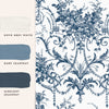 French Romance in Blue - Tuileries Floral Wallpaper.