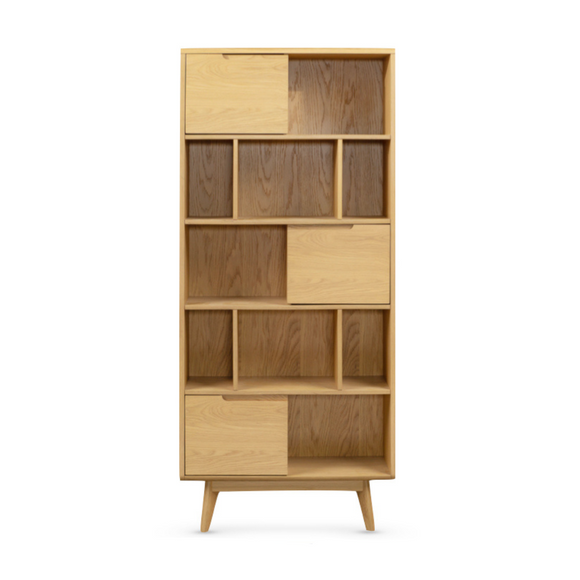 Carrington Oak Large Double Bookcase – Elevate your space with modern sophistication.