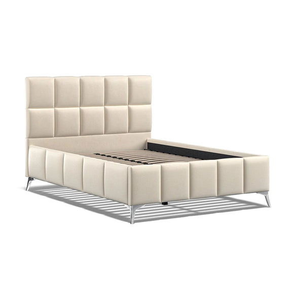 Classic double bed with square panel design