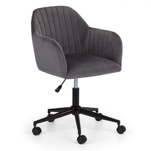 Contemporary office chair with a sleek grey and black finish.
