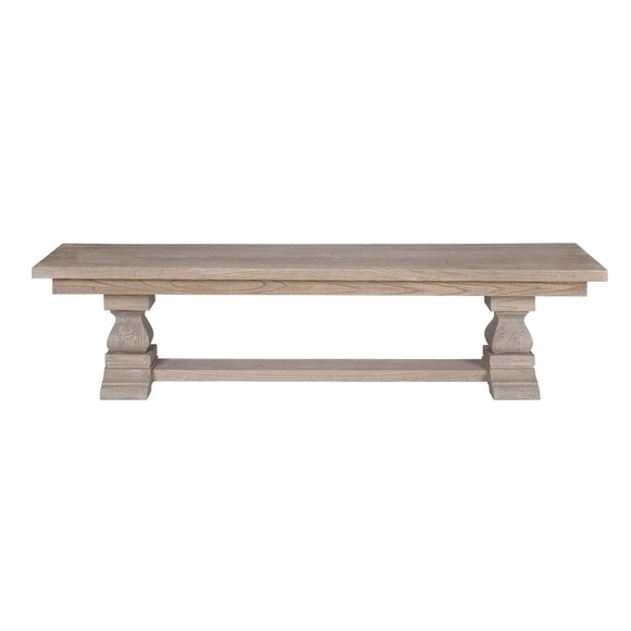Charming bench in rustic brown for your dining space.
