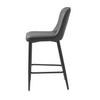 Sleek grey leather stool for kitchen islands