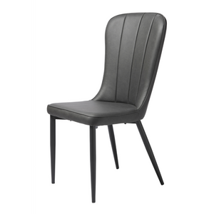 Sleek grey PU dining chair