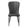 Modern dining chair with black metal legs