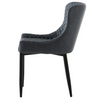 Stylish upholstered chair in grey leather