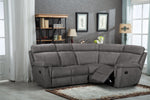 Elevate your living space with an L-shaped sofa in grey.