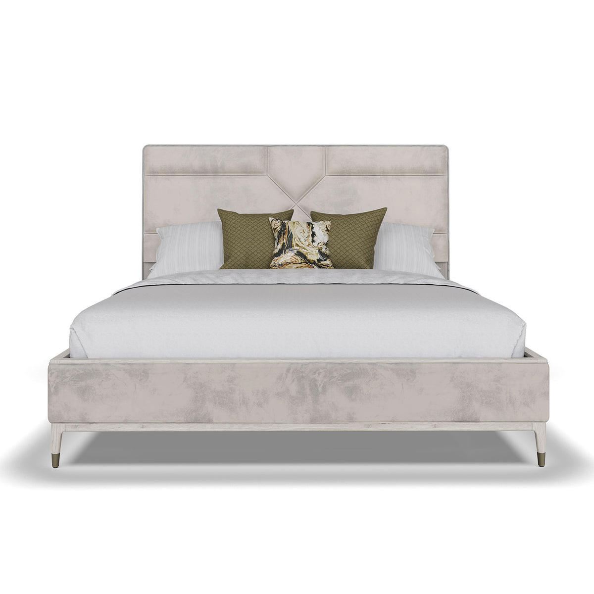 Diletta Super King Bed 6ft Stone Sand Velvet Shop Super King Beds
