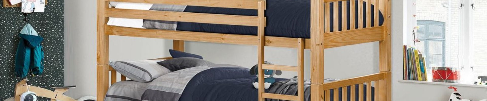 A collection of stylish and functional bunk beds, including loft, triple, and double bunk beds, perfect for kids, teens, and adults.