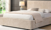 Modern upholstered bed frame with headboard