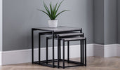 Stylish and versatile wooden and metal nest of tables for living rooms in Ireland