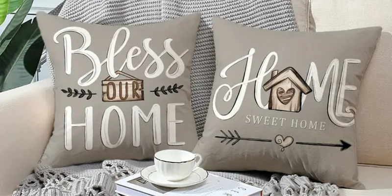 Assorted decorative cushions arranged on a modern sofa, perfect as thoughtful gifts.