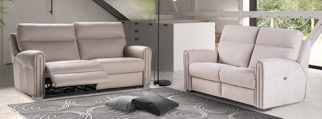 A luxurious Nicoletti Home leather sofa with plush cushions, showcasing Italian craftsmanship in a modern living room setting.