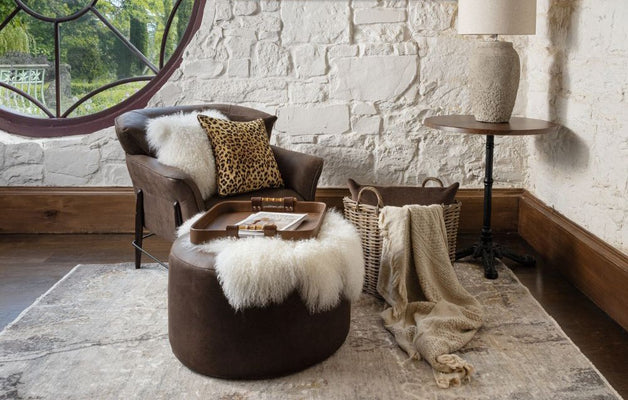 Scatter Box Nanouk Collection: Luxurious Faux Leather Cushions and Ottomans