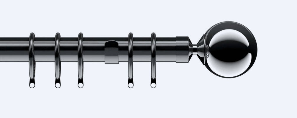 Variety of curtain poles and rods for curtains, featuring elegant designs to complement soft furnishings.