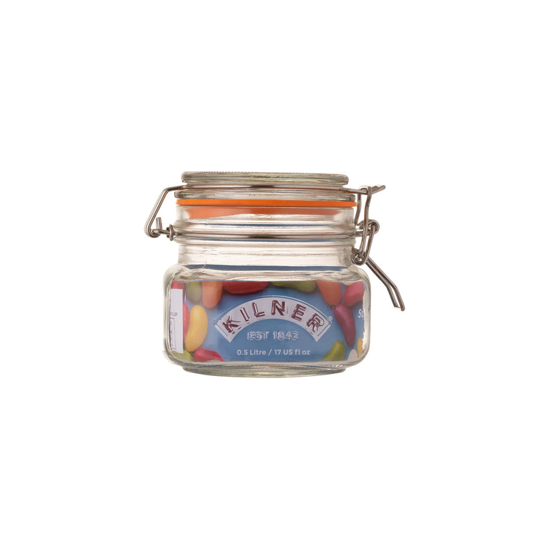 Clip Top Square Jar 0.5 Litre