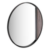 Rasmus round wall mirror 80cm with brown stone effect frame