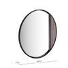 Rasmus round wall mirror 80cm with brown stone effect frame - view 2