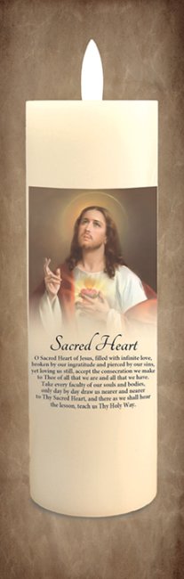 LED Wax Candle Sacred Heart with Timer, Flameless Candle Decor for Prayer, Home Ambience & Religious Spaces (Copy)