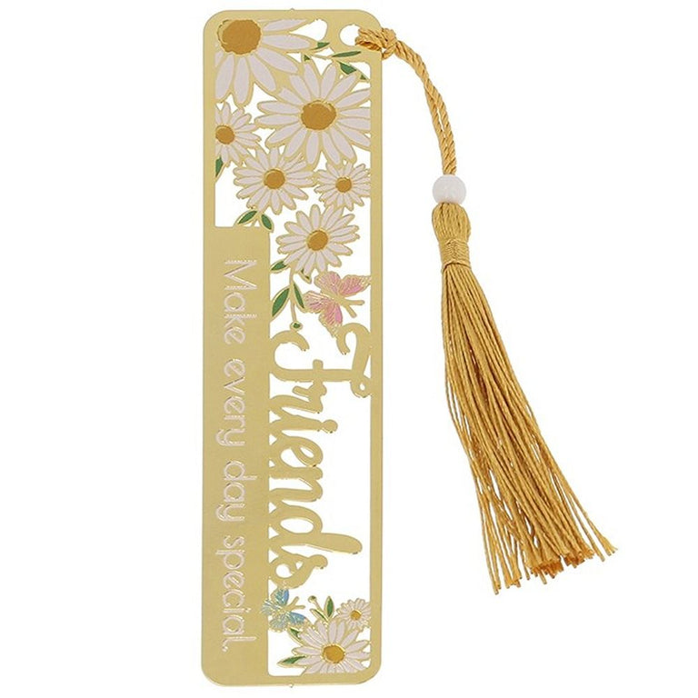 Blossom Bookmark Friend Gold Floral Bookmark Gift with Tassel & Pearl, Elegant Friendship Keepsake