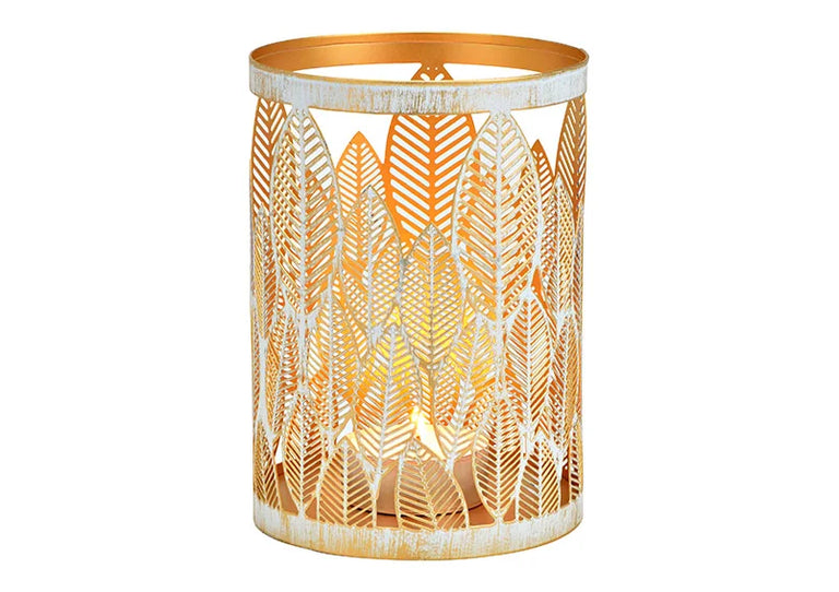 Lantern Leaf Decor Gold