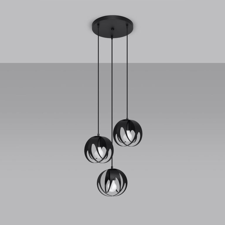 Sollux Lighting Pendant Lamp TULOS 3P Black
