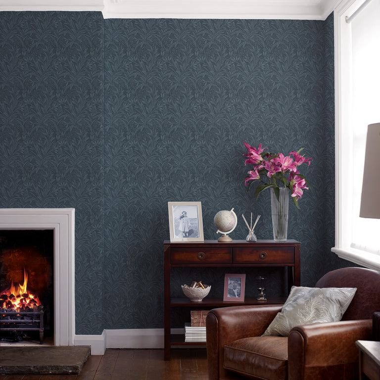 Laura Ashley Wallpaper Barley Dusky Seaspray