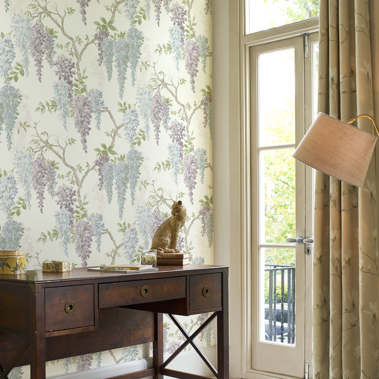 Laura Ashley Wallpaper Wisteria Garden Pale Iris