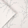 Laura Ashley Pussy Willow Off White and Steel wallpaper