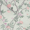 Soft green wallpaper with floral pattern