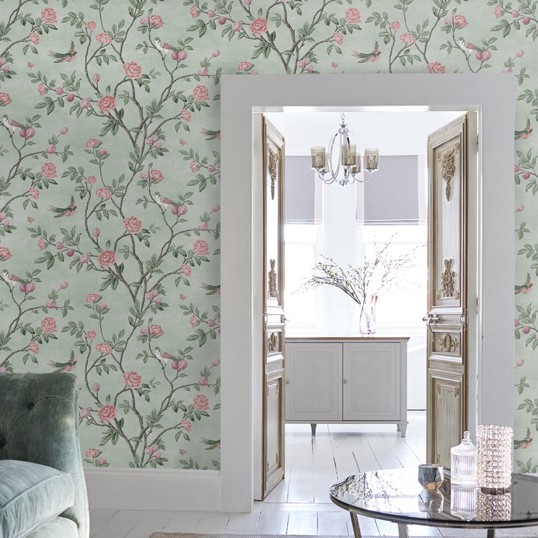 Laura Ashley Wallpaper Eglantine Eau de Nil