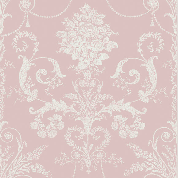 Elegant damask wallpaper Laura Ashley Josette Amethyst