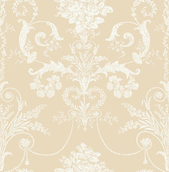 Elegant damask wallpaper Laura Ashley Josette Linen