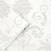 Romantic rose bouquets wallpaper Laura Ashley Josette Dove Grey