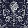 Elegant damask wallpaper Laura Ashley Josette Midnight