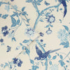 Striking royal blue wallpaper with birds and flowers