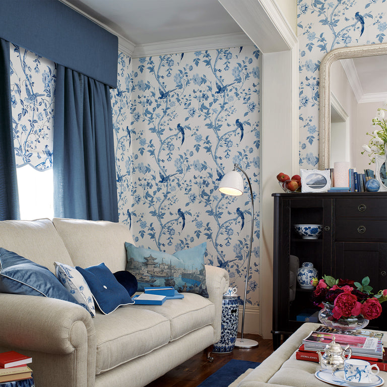 Laura Ashley Wallpaper Summer Palace Royal Blue