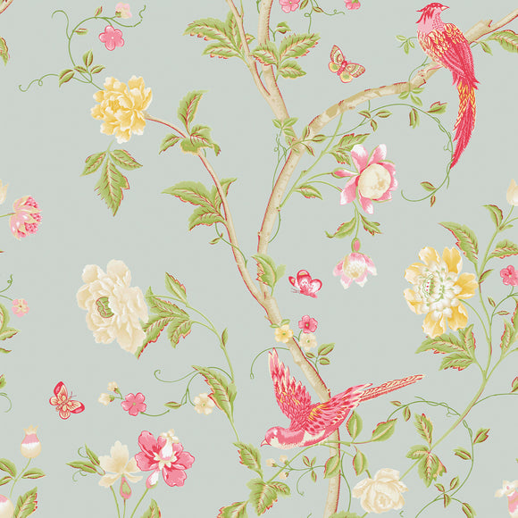 Chinoiserie style wallpaper Summer Palace Duck Egg