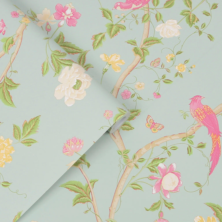 Laura Ashley Wallpaper Summer Palace Duck Egg