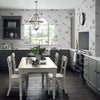 Contemporary wallpaper with cranes Animalia Silver