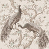 Elegant peacocks wallpaper Belvedere Soft Truffle