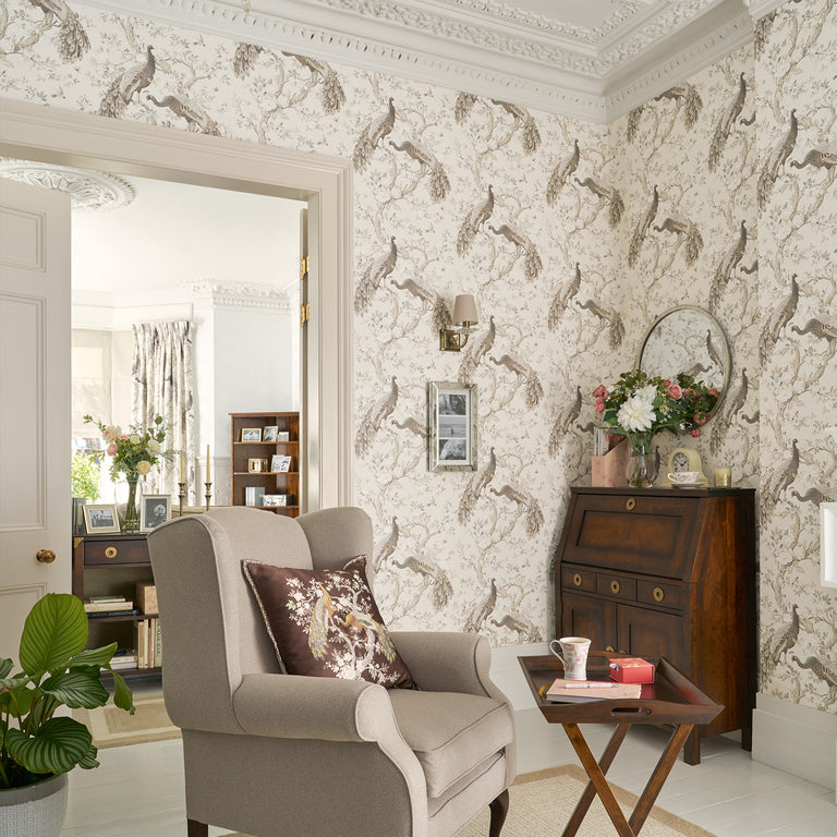 Laura Ashley Wallpaper Belvedere Soft Truffle