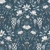 Floral wallpaper Parterre Dark Seaspray