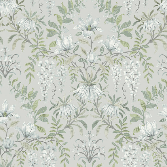 Sage green floral wallpaper Parterre Sage